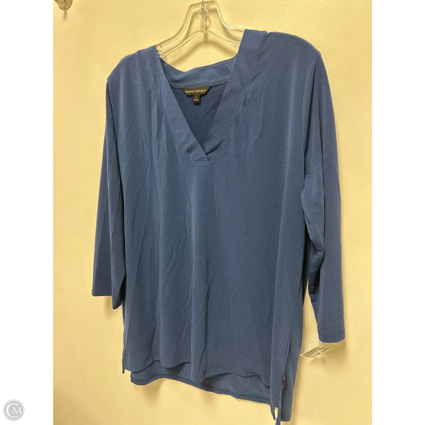 Top Long Sleeve By Banana Republic In Blue, Size: L