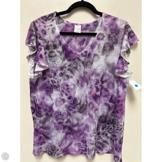 Top Short Sleeve By Time And Tru In Purple, Size: L