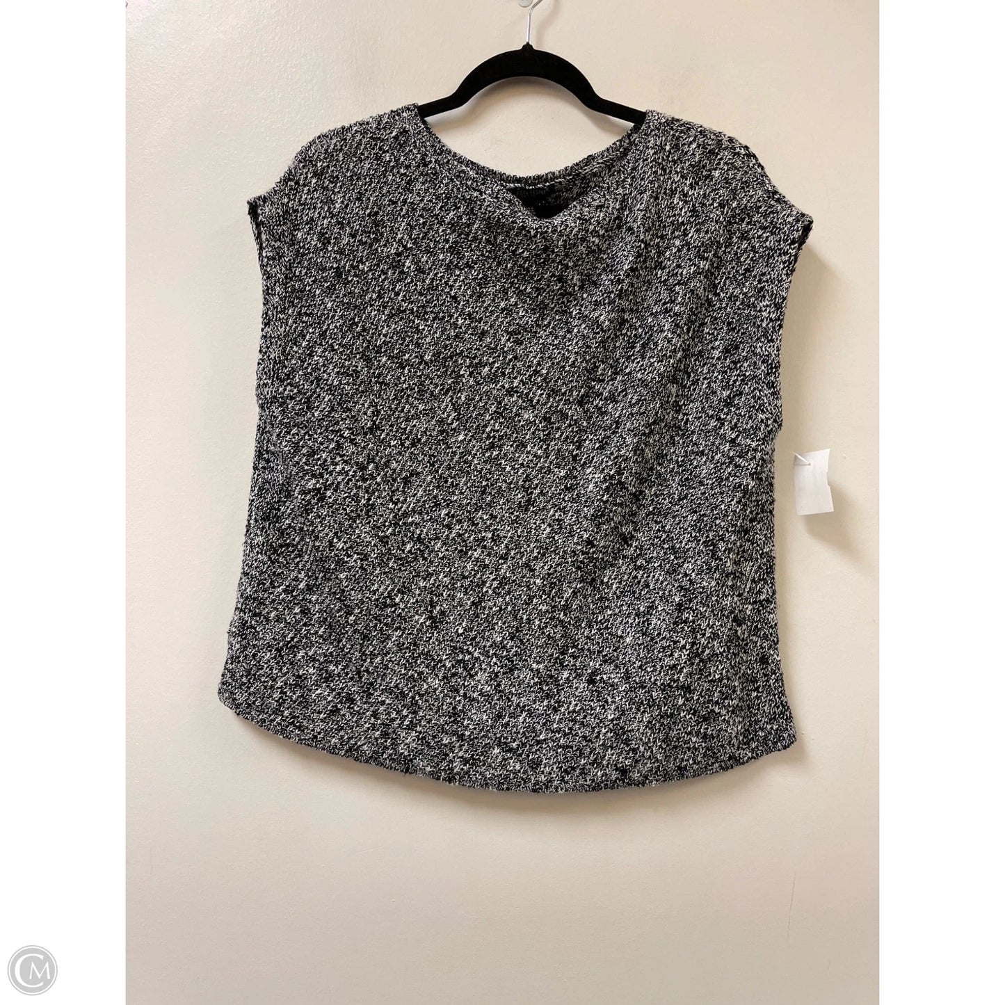 Sweater Short Sleeve By Eileen Fisher In Black & White, Size: S