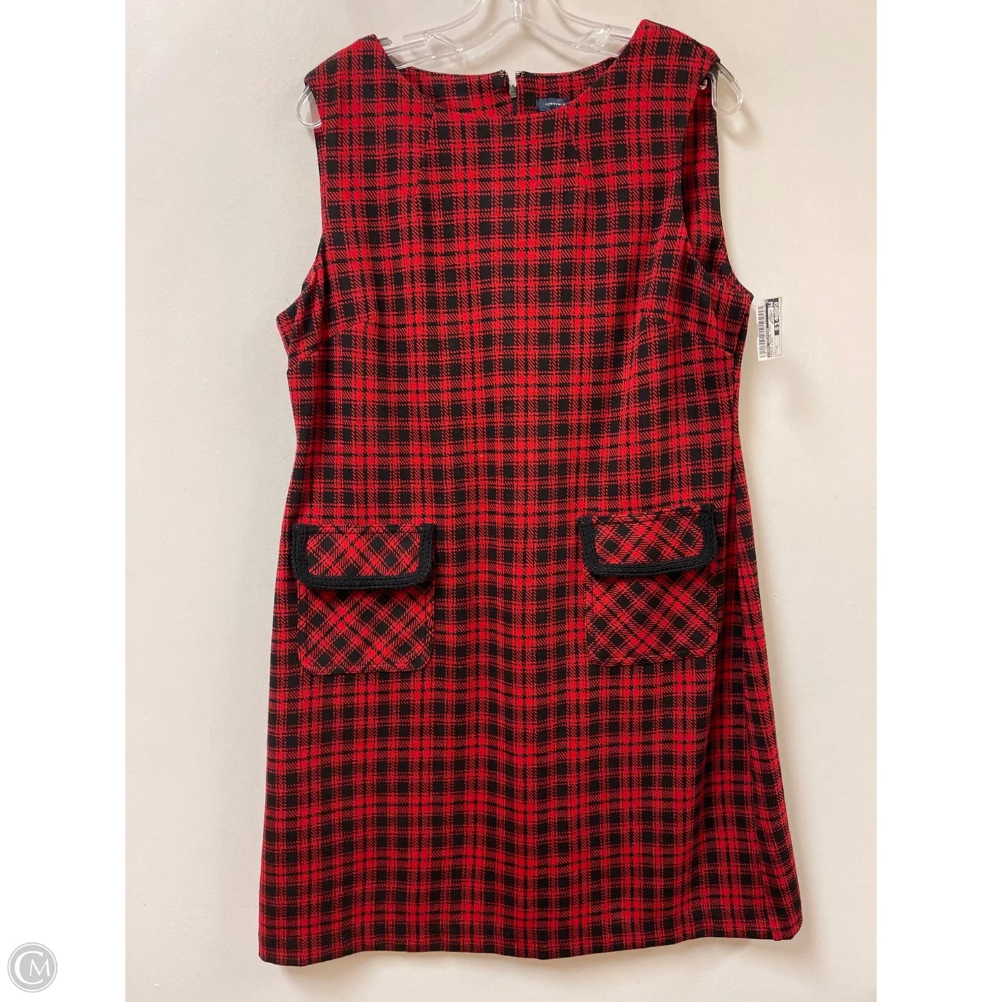Dress Casual Midi By Tommy Hilfiger In Black & Red, Size: Xl