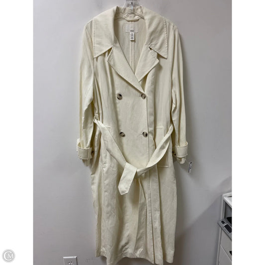 Coat Trench Coat By H&m In Cream, Size: L