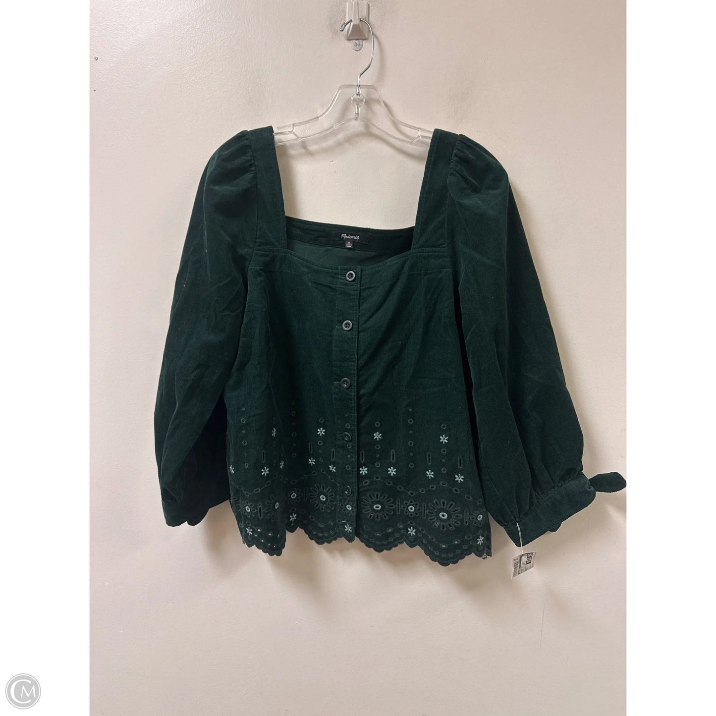 Blouse Long Sleeve By Madewell In Green, Size: M