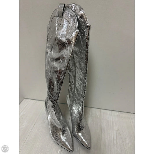 Boots Western By Forever 21 In Silver, Size: 8