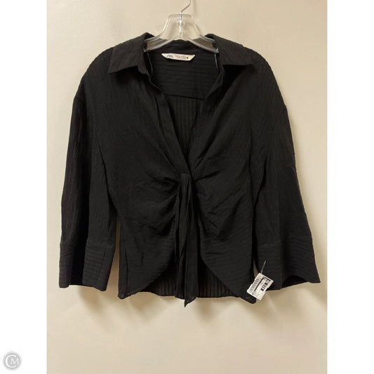 Blouse Long Sleeve By Zara In Black, Size: M