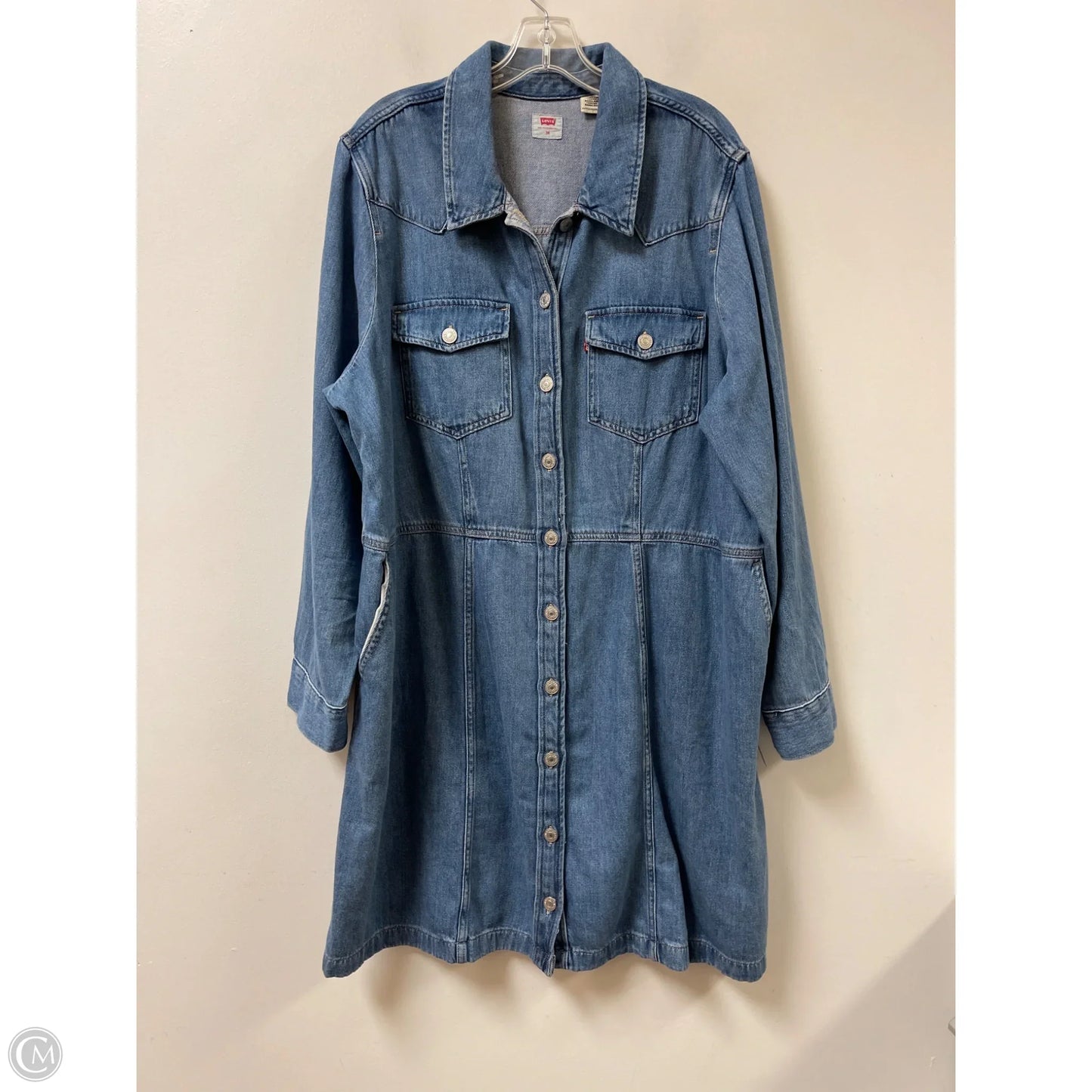 Dress Casual Midi By Levis In Blue Denim, Size: 3x