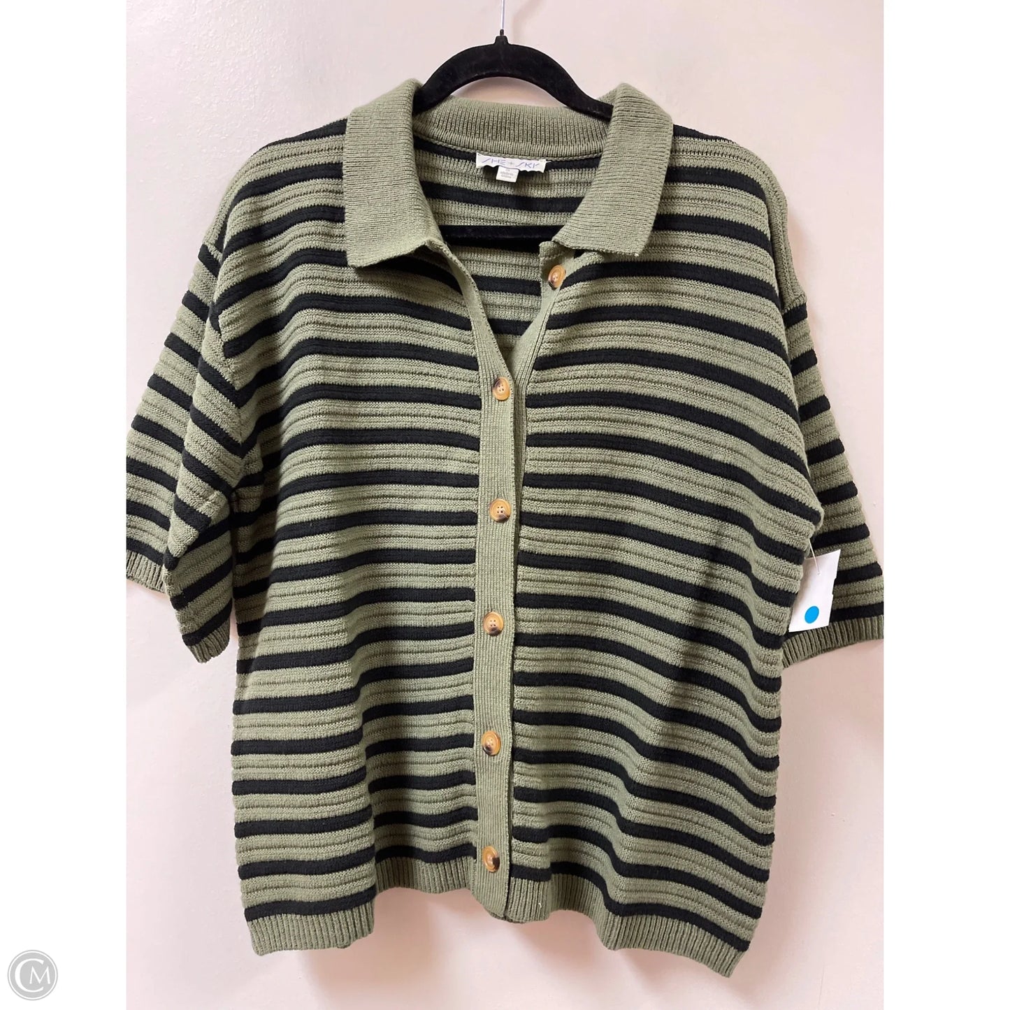 Sweater Short Sleeve By She + Sky In Green, Size: S