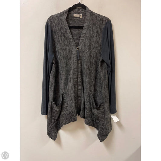 Sweater Cardigan By Logo In Grey, Size: L