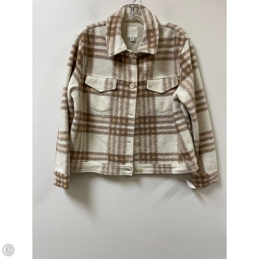 Jacket Shirt By Joie In Cream, Size: L