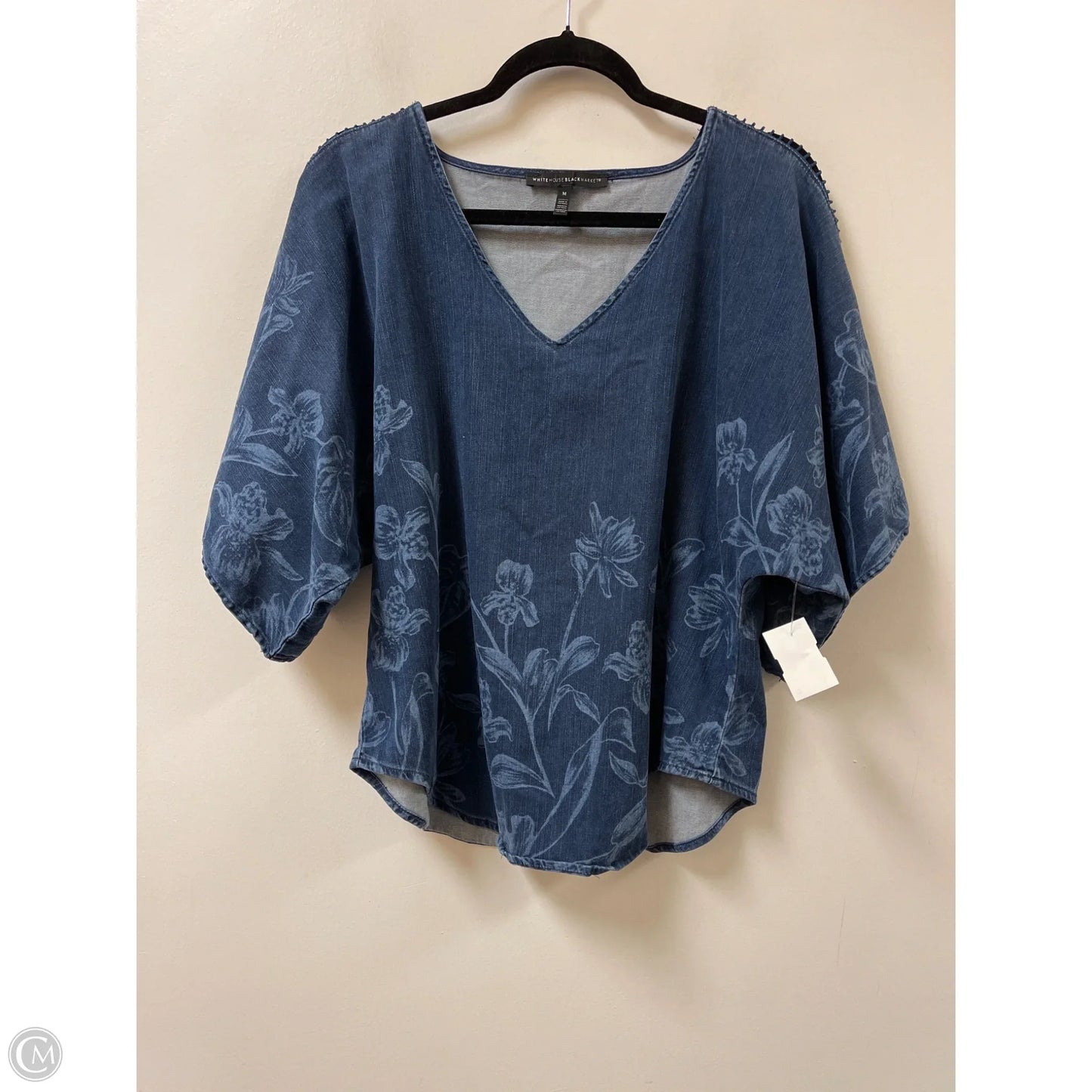 Top Short Sleeve By White House Black Market In Blue, Size: M