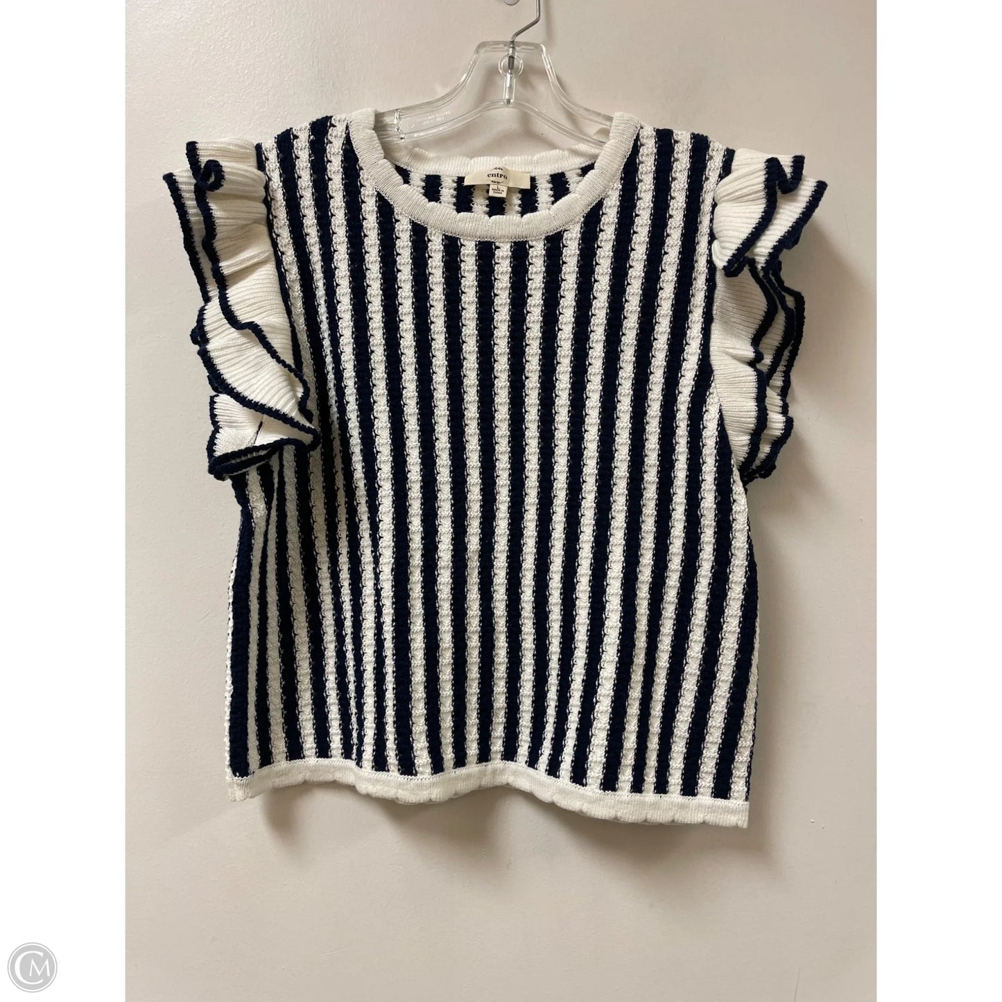 Top Short Sleeve By Entro In Navy, Size: L