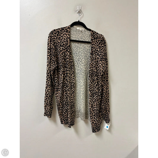 Sweater Cardigan By Clothes Mentor In Animal Print, Size: 1x