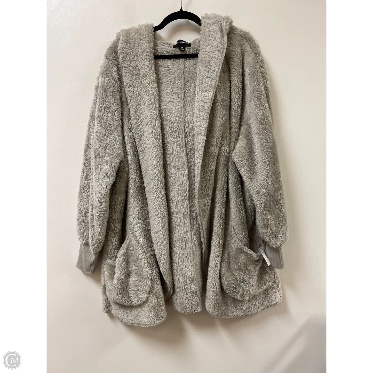 Sweater Cardigan By Zenana Outfitters In Grey, Size: 2x