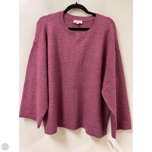 Sweater By Loft In Purple, Size: 1x