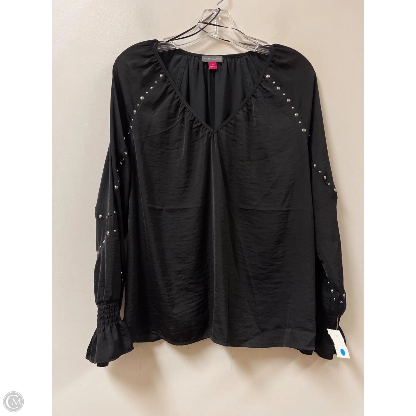 Top Long Sleeve By Vince Camuto In Black, Size: M