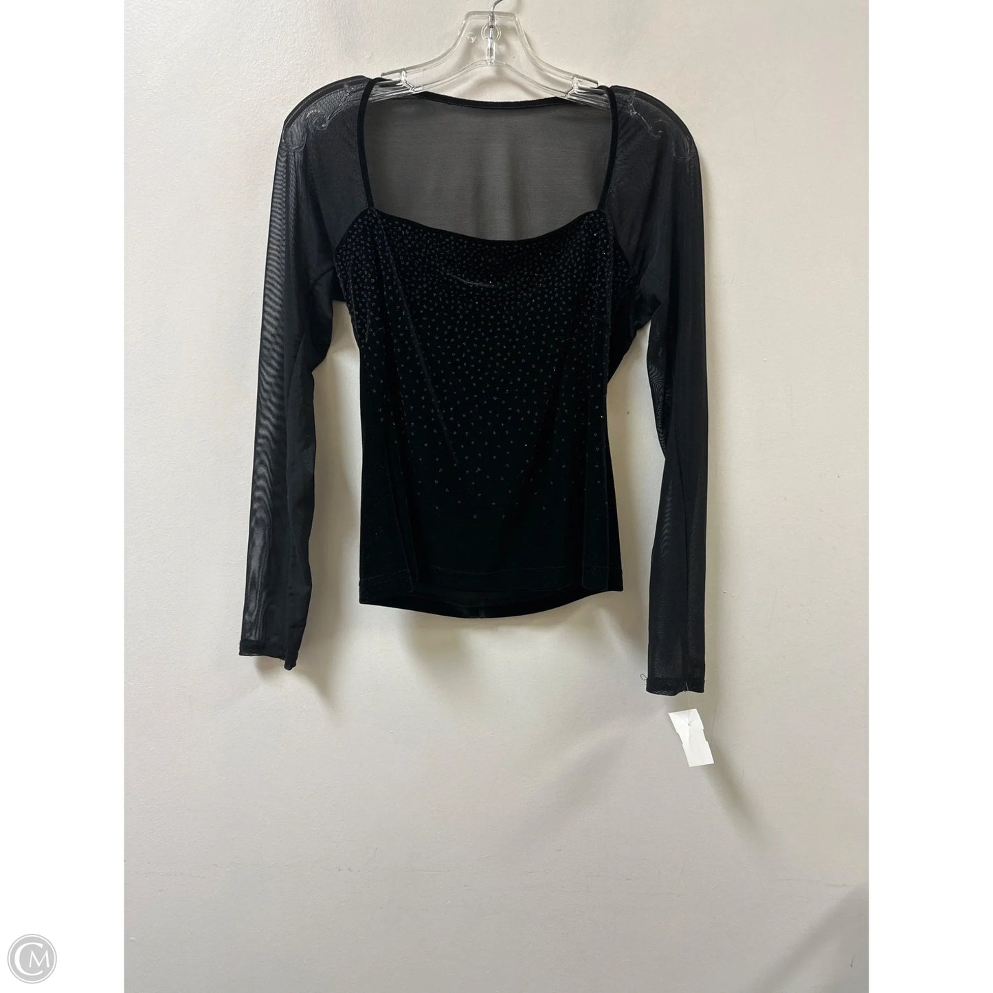 Top Long Sleeve By Robbie Bee In Black, Size: L