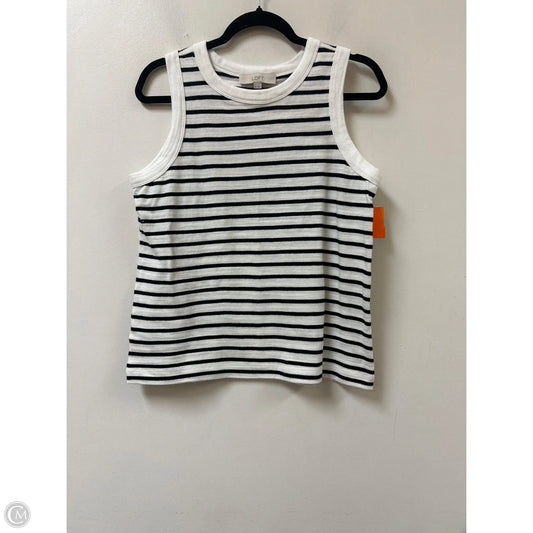 Top Sleeveless By Loft In Black & White, Size: M