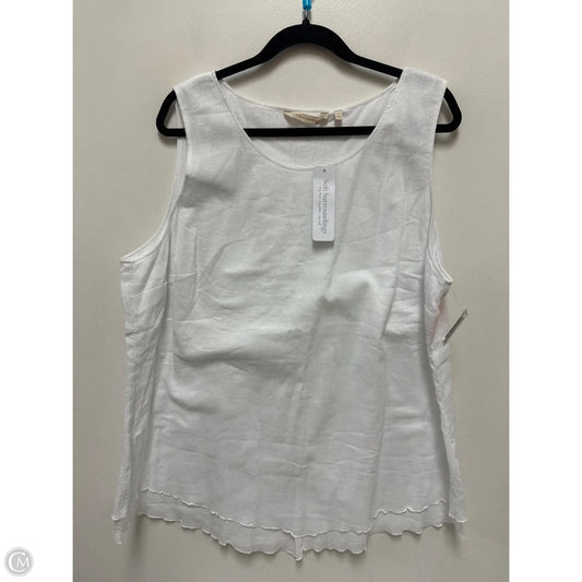 Top Sleeveless By Soft Surroundings In White, Size: 1x