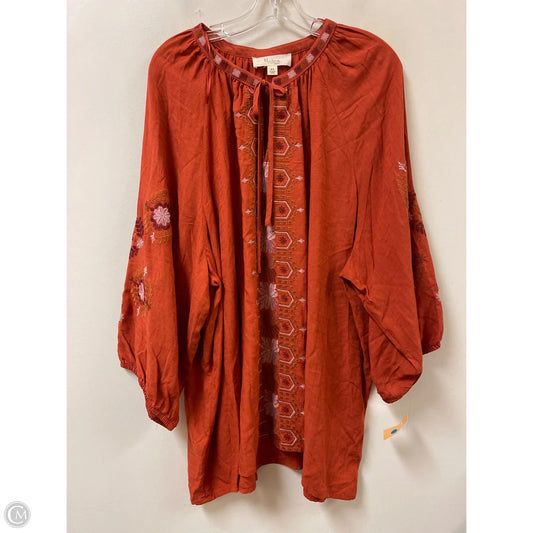 Top Long Sleeve By West Bound In Orange, Size: 2x