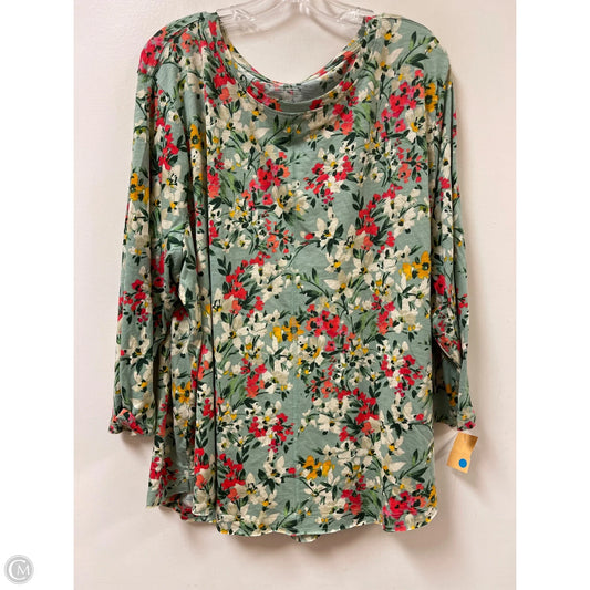 Top Long Sleeve By West Bound In Green, Size: 3x
