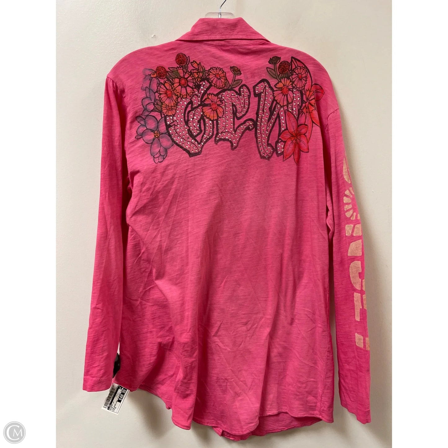 Blouse Long Sleeve By Cma In Pink, Size: M