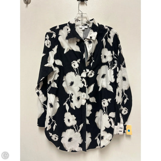 Tunic Long Sleeve By Chicos In Black & White, Size: S