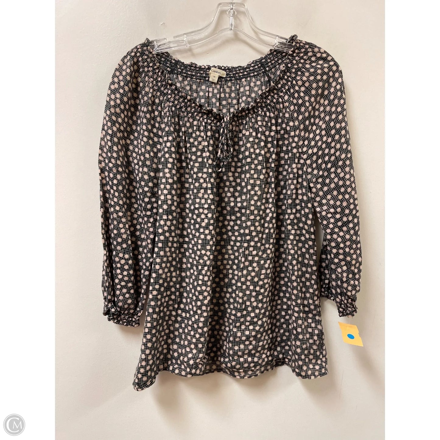 Top Long Sleeve By Caslon In Polkadot Pattern, Size: M