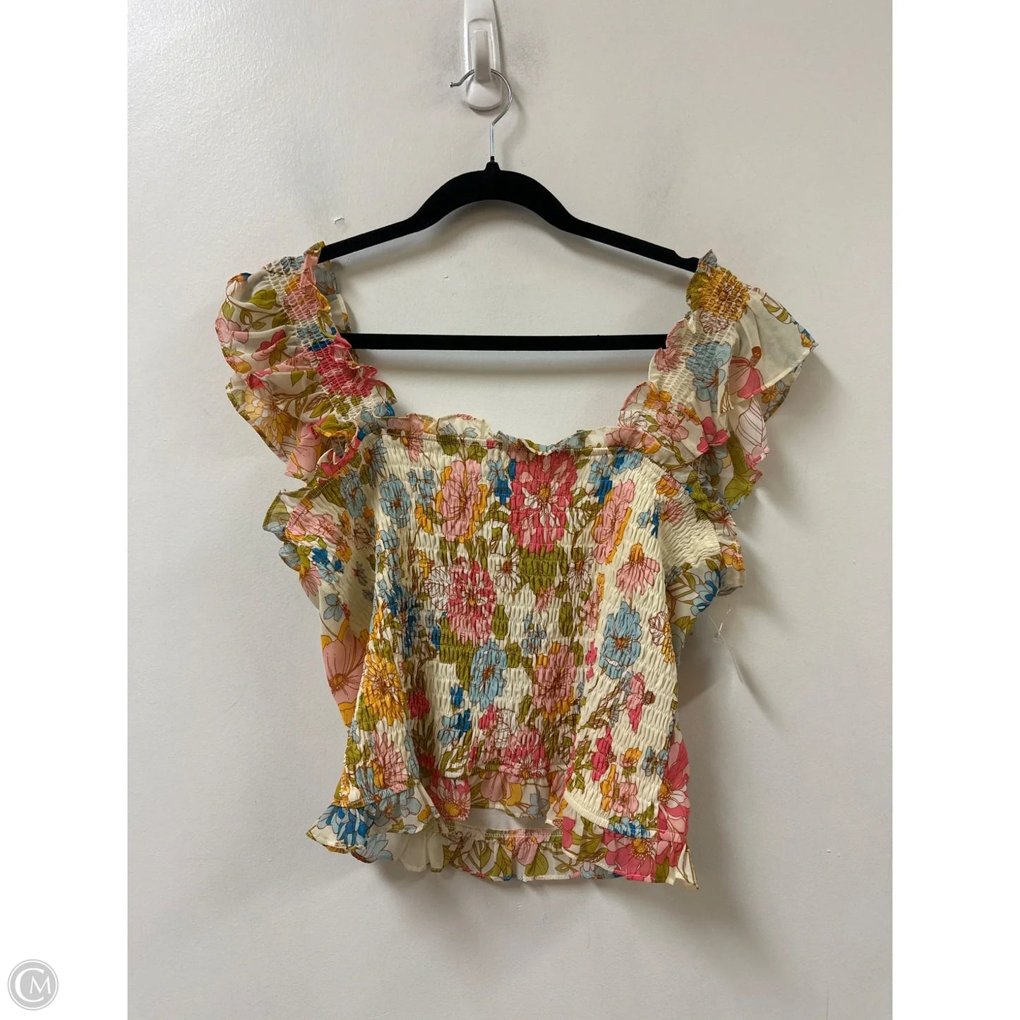 Top Sleeveless By Sugar Lips In Floral Print, Size: L