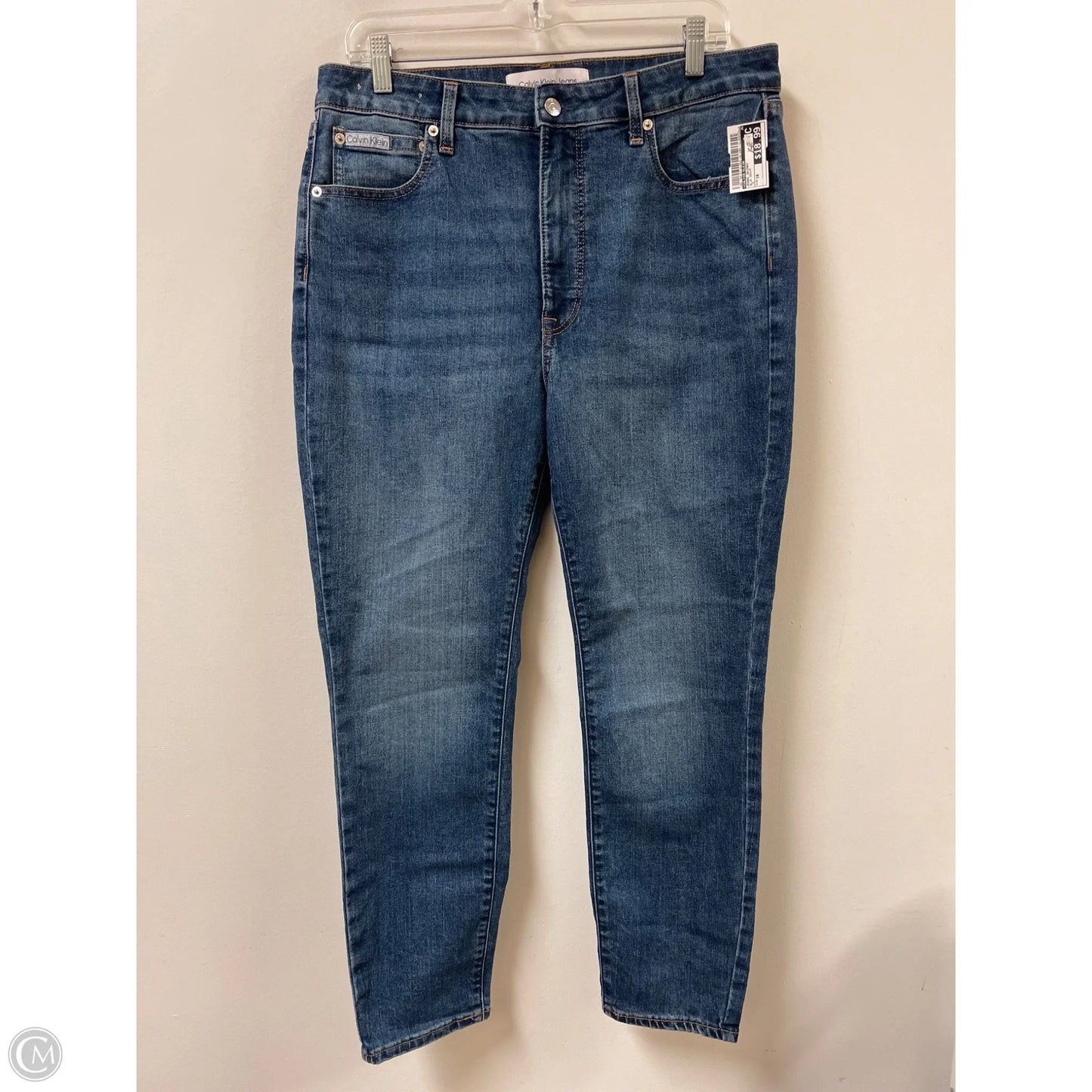 Jeans Skinny By Calvin Klein In Blue Denim, Size: 16
