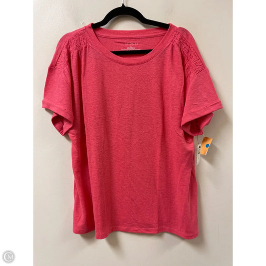 Top Short Sleeve By Talbots In Coral, Size: Xl