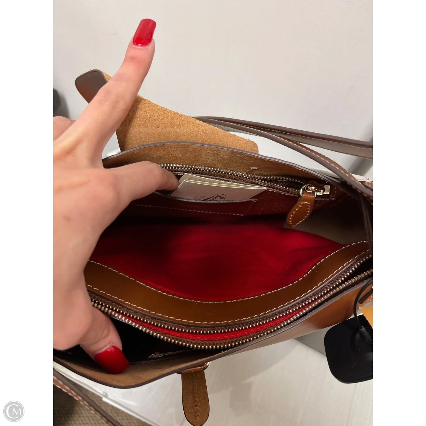 Handbag Leather By Cma, Size: Large