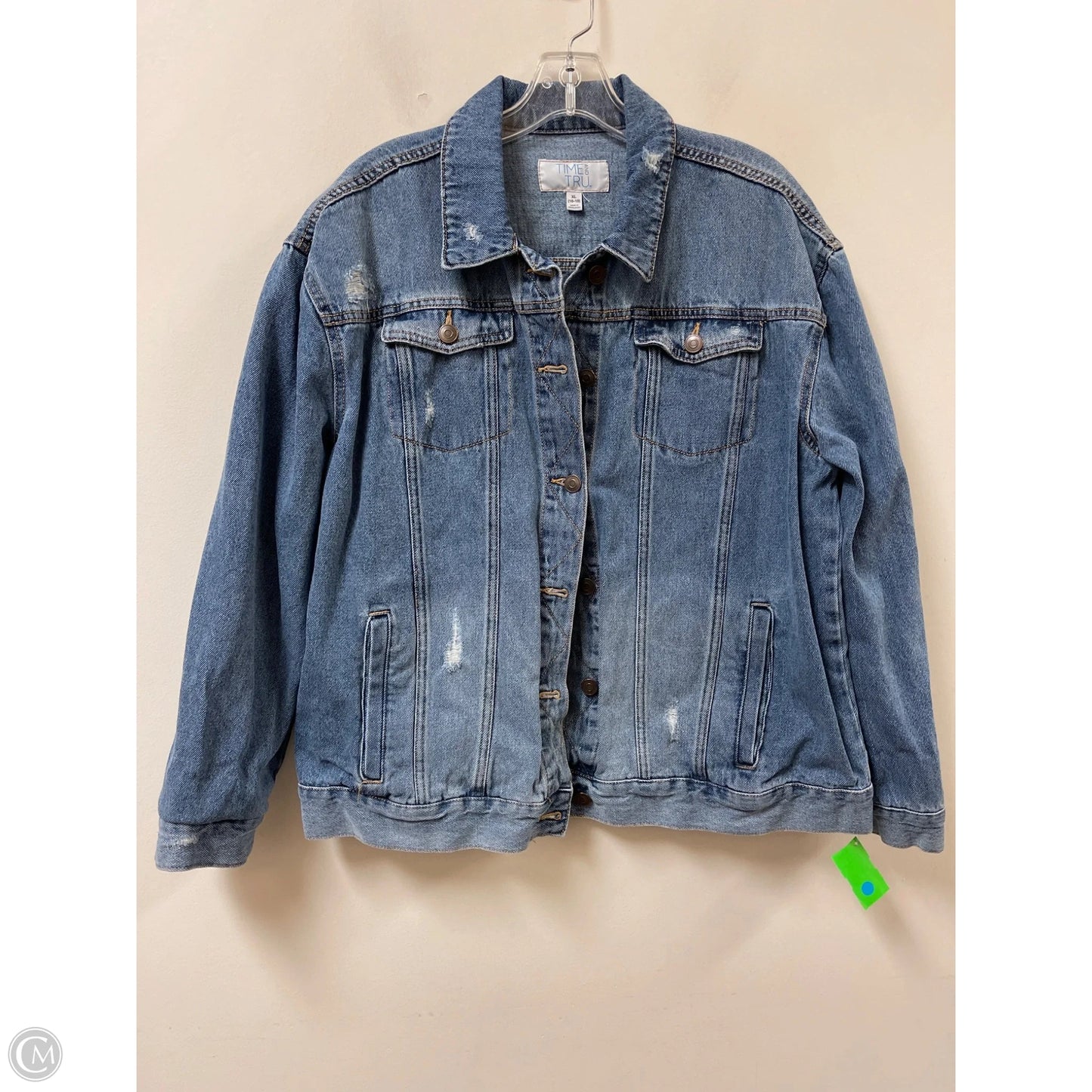 Jacket Denim By Time And Tru In Black, Size: Xl
