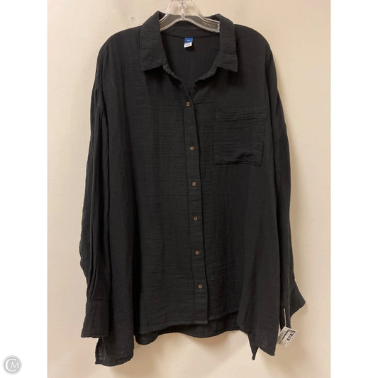 Tunic Long Sleeve By Old Navy In Black, Size: 1x