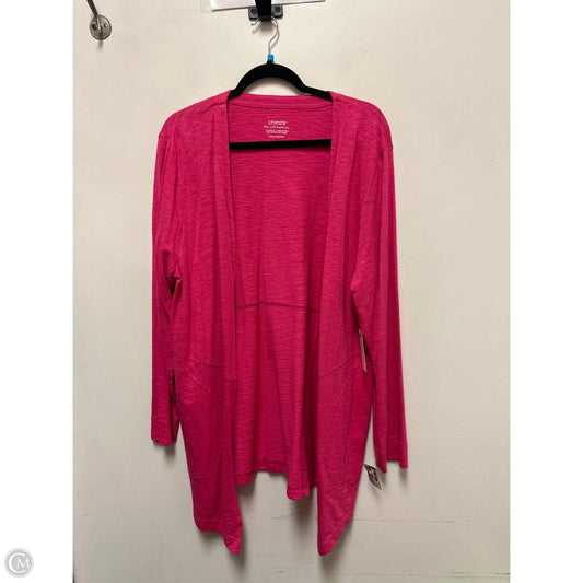 Sweater Cardigan By Chicos In Pink, Size: Xl