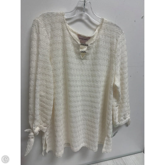 Top Long Sleeve By Allison Daley In Cream, Size: Xl