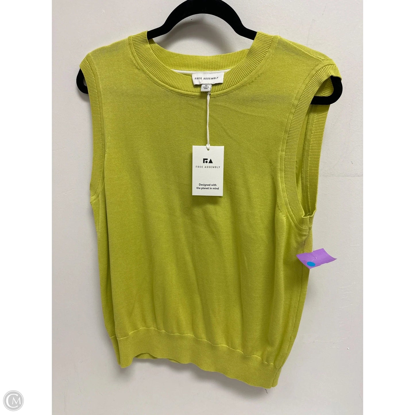 Top Sleeveless By Free Assembly In Green, Size: Xl