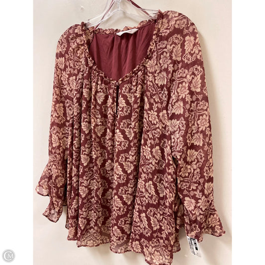 Top Long Sleeve By Lc Lauren Conrad In Red, Size: 2x