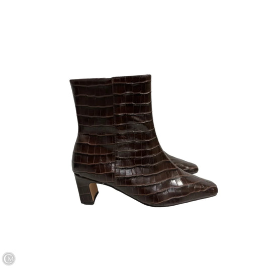 Boots Ankle Heels By Ann Taylor In Brown, Size: 6