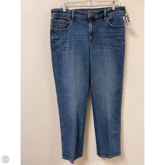 Jeans Straight By Chicos In Blue Denim, Size: 12