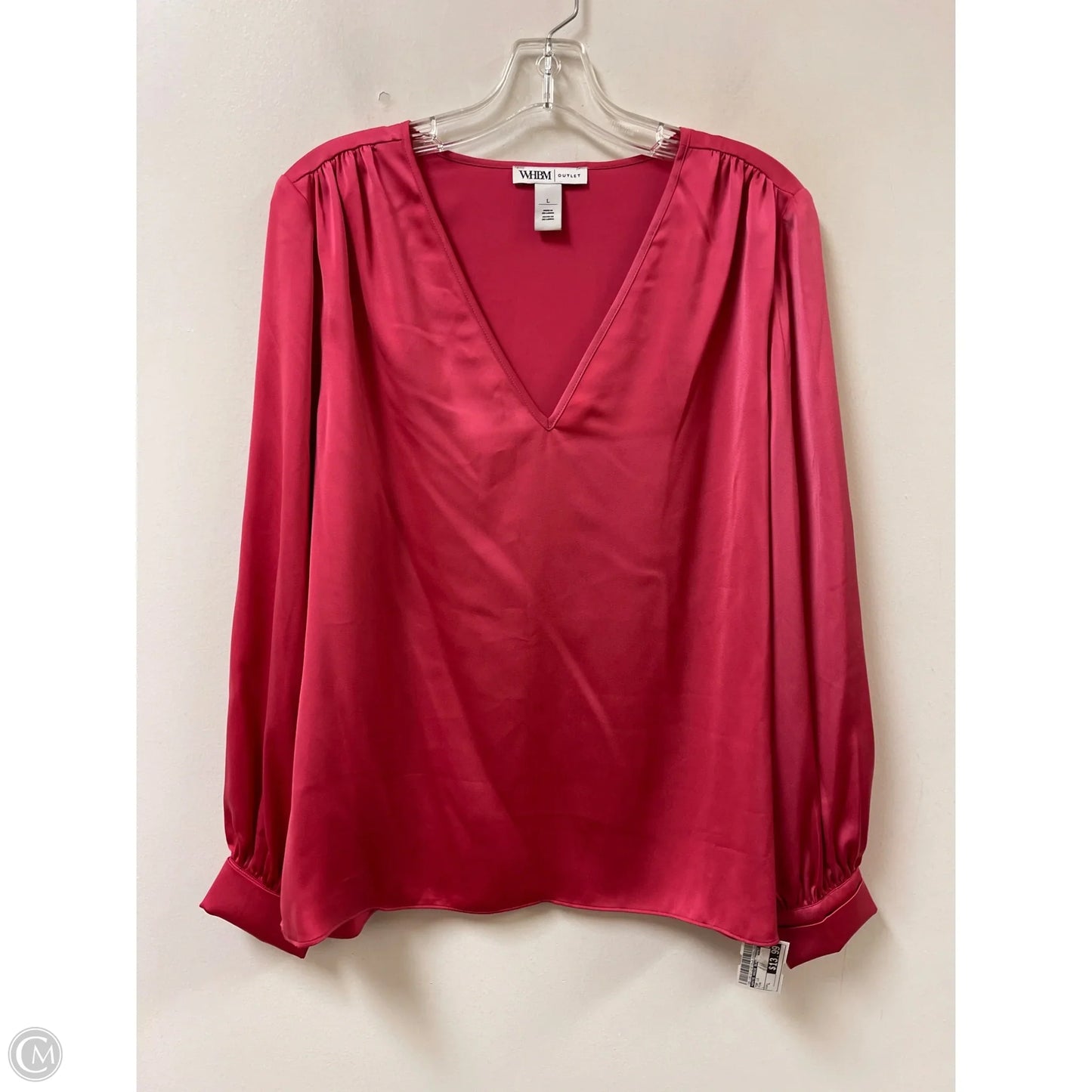 Top Long Sleeve By White House Black Market In Pink, Size: L