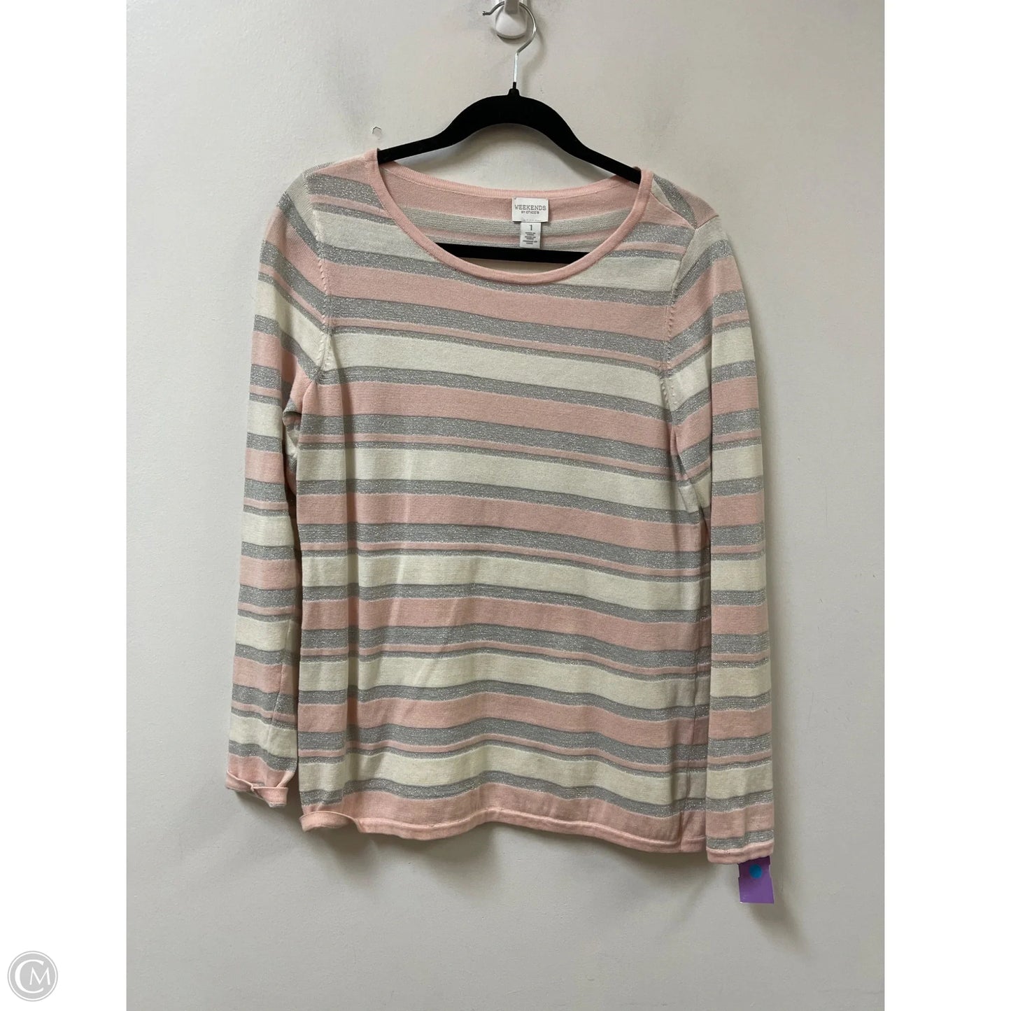 Top Long Sleeve By Chicos In Pink, Size: M