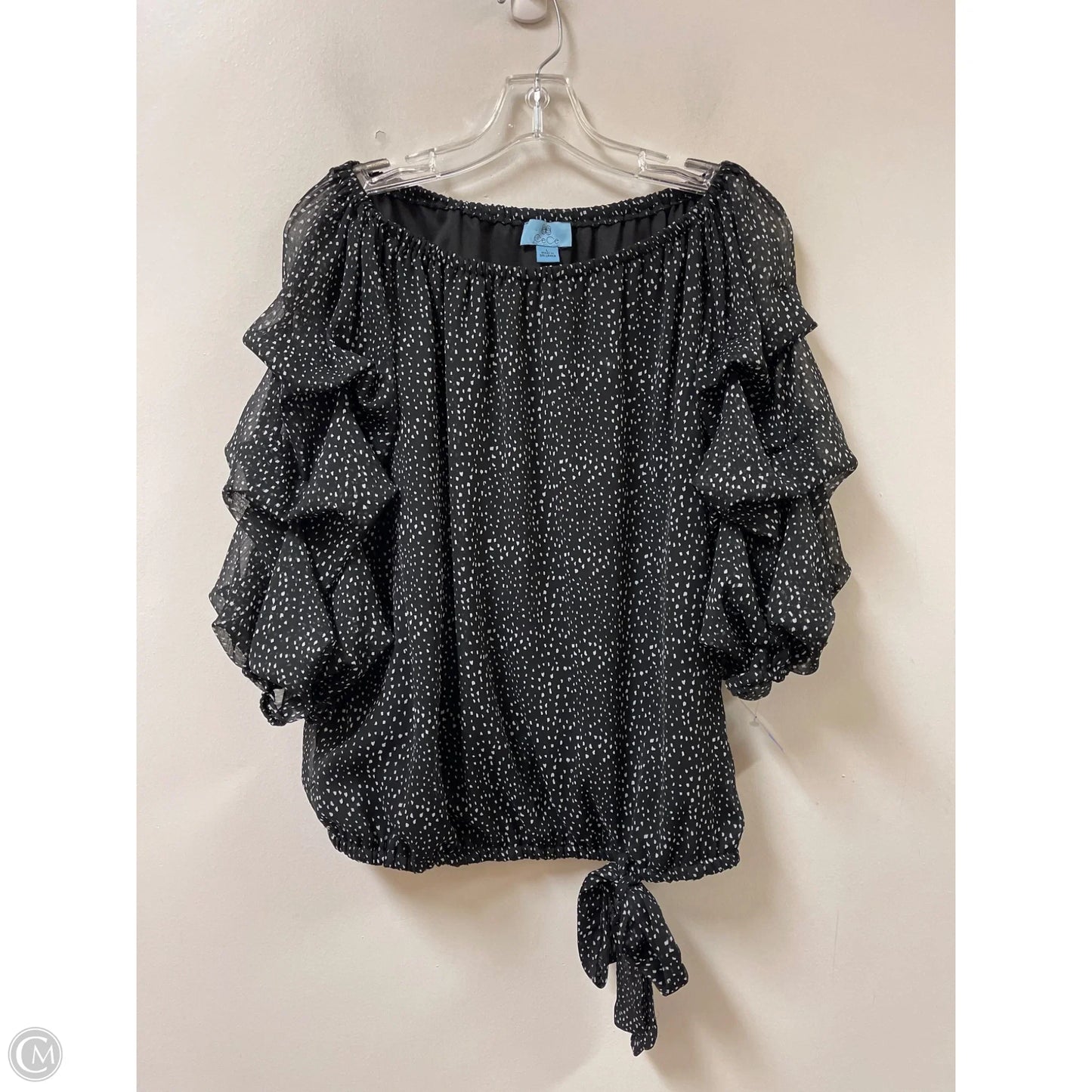 Top Long Sleeve By Cece In Black, Size: L
