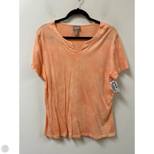 Top Short Sleeve By Chicos In Orange, Size: L