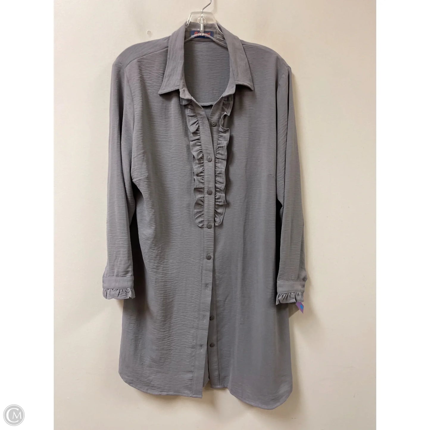 Dress Casual Midi By Clothes Mentor In Grey, Size: 2x