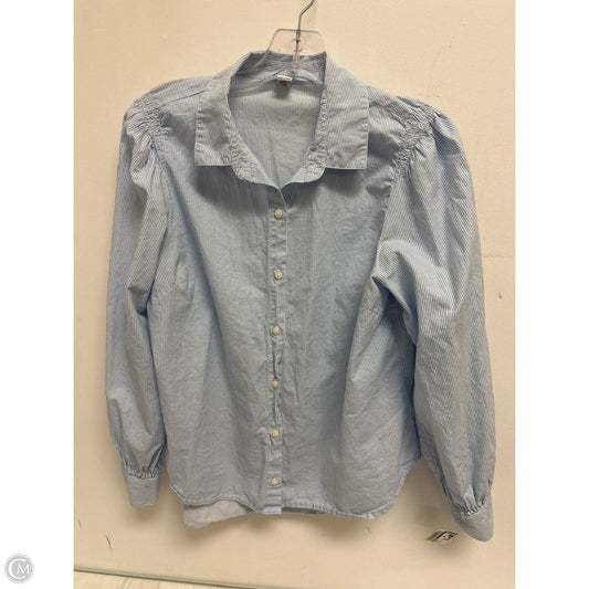 Blouse Long Sleeve By Old Navy In Blue, Size: M