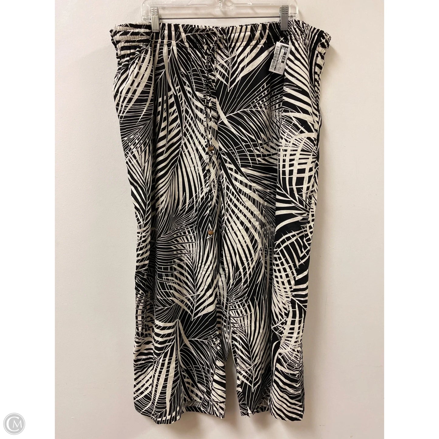 Pants Wide Leg By Clothes Mentor In Black & Cream, Size: 22