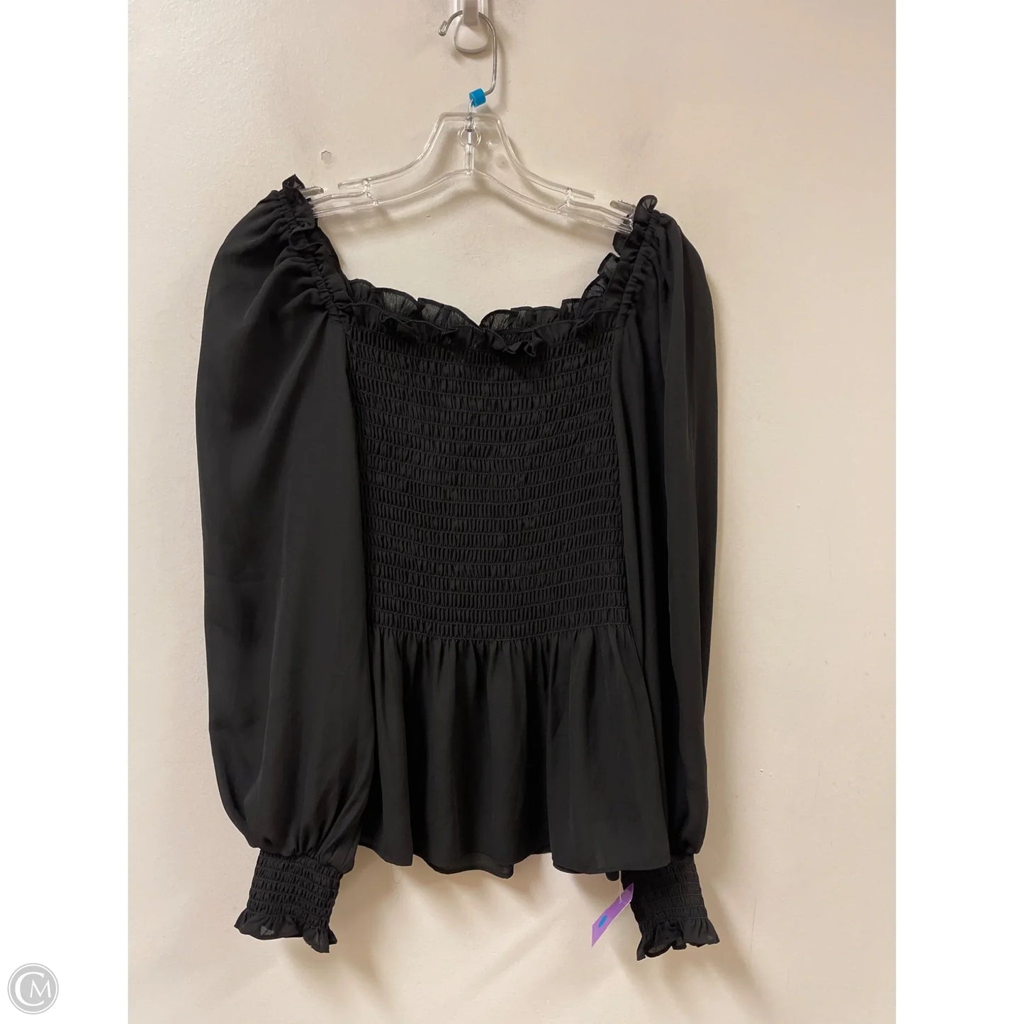 Top Long Sleeve By Max Studio In Black, Size: M