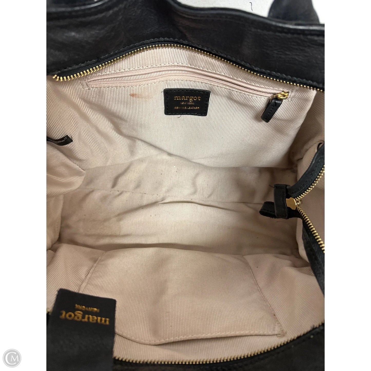 Handbag Leather By Margot, Size: Medium
