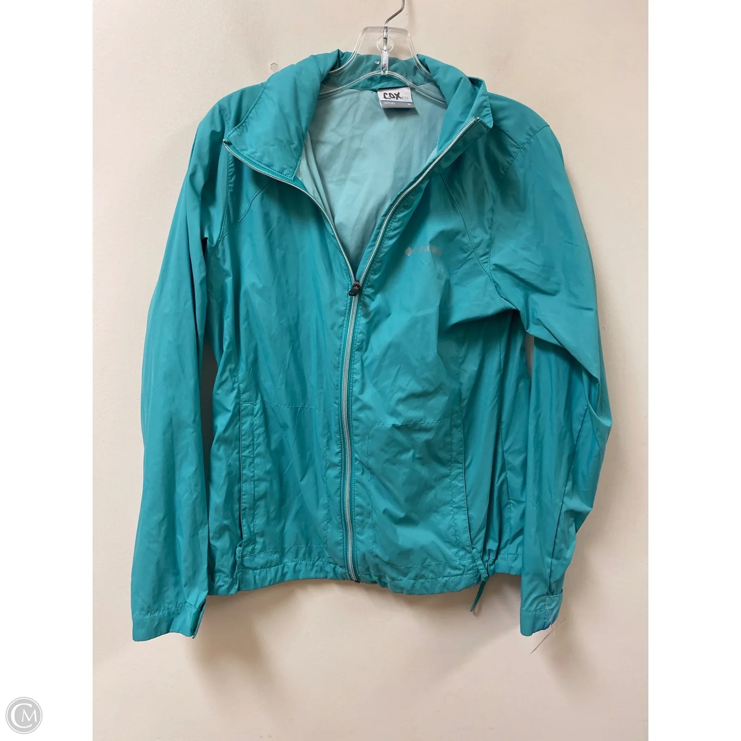 Jacket Windbreaker By Columbia In Blue, Size: M