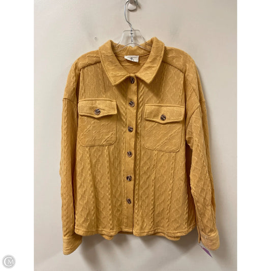 Jacket Shirt By Clothes Mentor In Yellow, Size: M