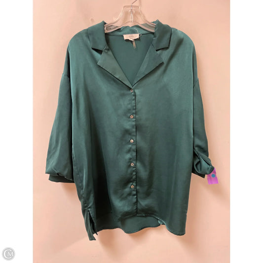 Blouse Long Sleeve By Entro In Green, Size: L